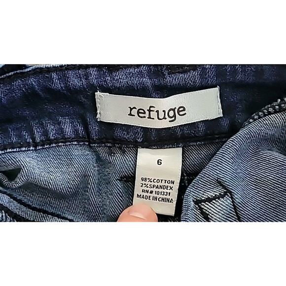 Refuge Women’s Denim Overalls – Size 6 – Distressed Stretch Y2K Festival Style - Picture 4 of 10